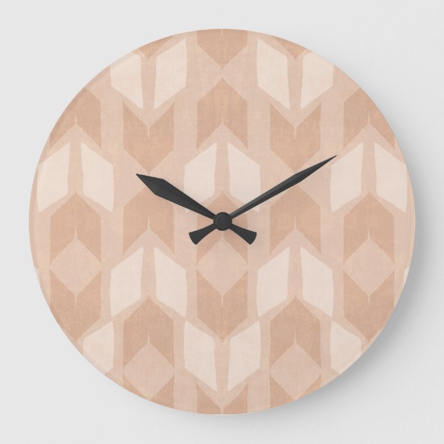 Outdoor Geo Step | Coral Arrow Pattern Large Clock (Front)