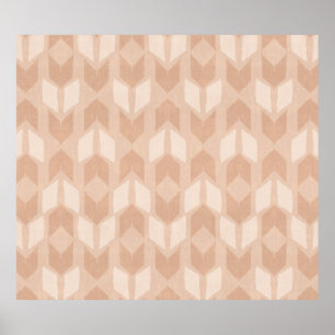 Outdoor Geo Step Coral Arrow Pattern Poster