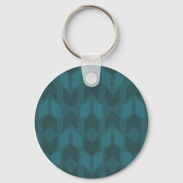 Outdoor Geo Step | Dark Teal Pattern Keychain (Front)