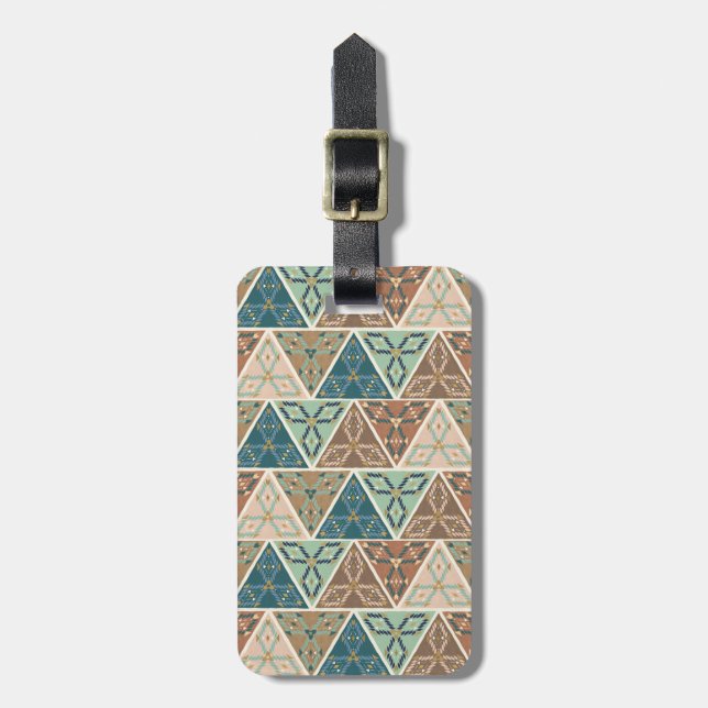 Outdoor Geo Step | Geometric Pattern Luggage Tag (Front Vertical)