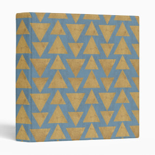 Outdoor Geo Step Gold & Blue Pattern Binder