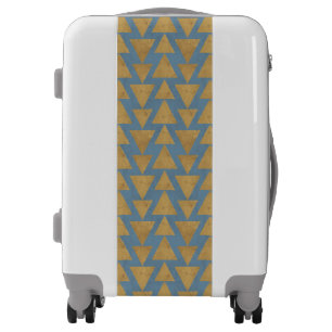 Outdoor Geo Step   Gold & Blue Pattern Luggage