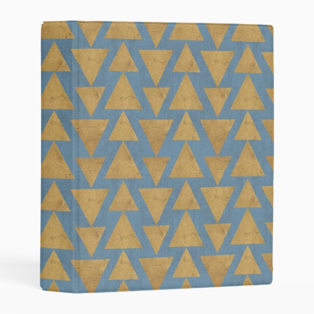 Outdoor Geo Step | Gold & Blue Pattern Mini Binder (Front/Spine)
