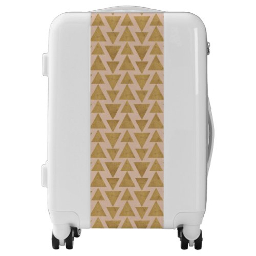 Outdoor Geo Step  Gold  Coral Geometric Pattern Luggage