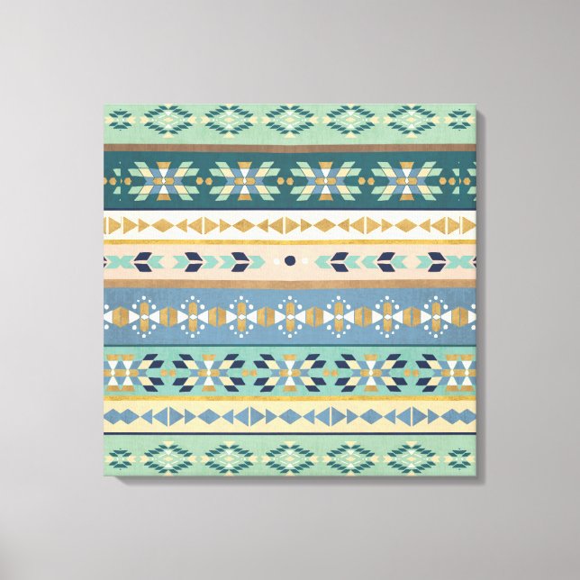 Outdoor Geo Step | Indian Pattern Canvas Print (Front)