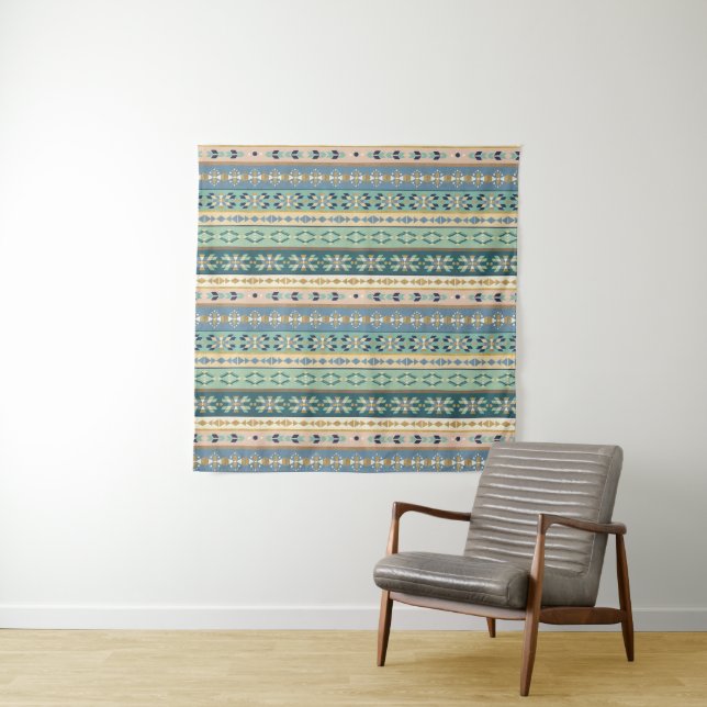 Outdoor Geo Step | Indian Pattern Tapestry (In Situ (Horizontal))