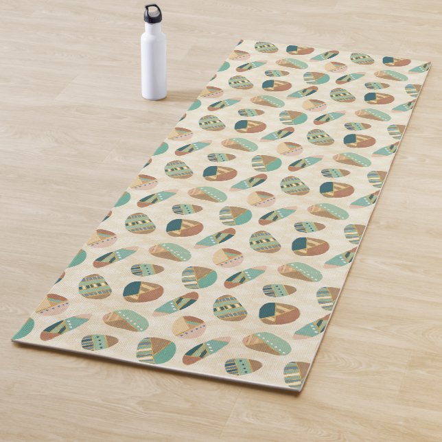 Outdoor Geo Step  | Teal Pattern Yoga Mat (In Situ)