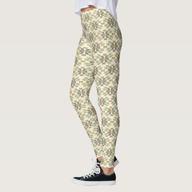 Outdoor Geo Step | Tribal Pattern Leggings (Left)