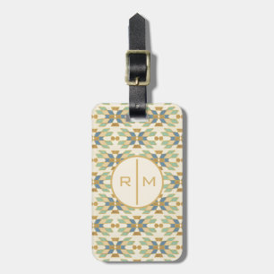 Outdoor Geo Step Tribal Pattern Luggage Tag