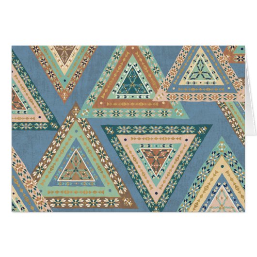 Outdoor Geo X | Blue Tribal Indian Pattern (Front Horizontal)