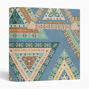 Outdoor Geo X Blue Tribal Indian Pattern Binder
