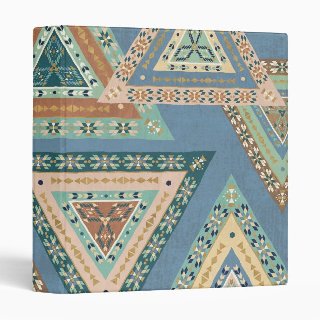 Outdoor Geo X | Blue Tribal Indian Pattern Binder (Front/Spine)