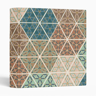 Outdoor Geo XI Blue & Green Tribal Pattern Binder