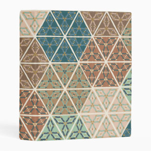 Outdoor Geo XI Blue & Green Tribal Pattern Mini Binder