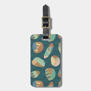 Outdoor Geo XII Blue & Green Geometric Pattern Luggage Tag