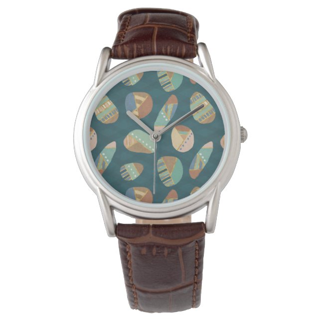 Outdoor Geo XII | Blue & Green Geometric Pattern Watch (Front)