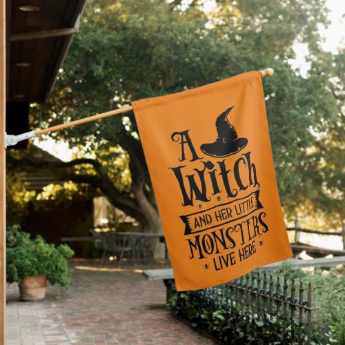 Outdoor Halloween Decoration Witch Mom House Flag