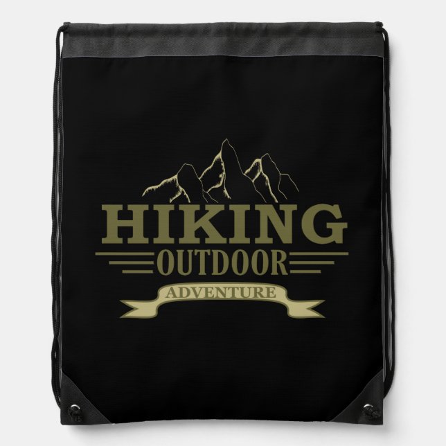 Outdoor hike hikers hiking adventure  drawstring bag (Front)
