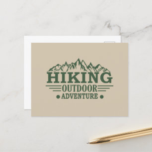 Outdoor hike hikers hiking adventure holiday postcard