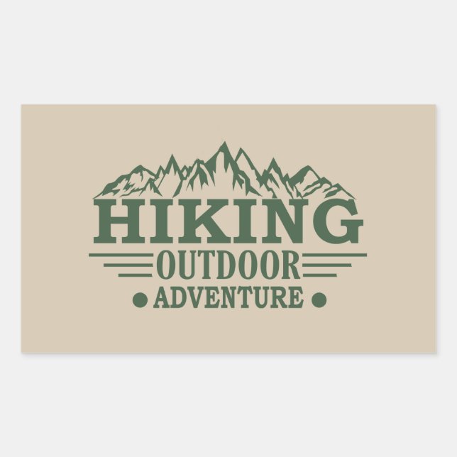 Outdoor hike hikers hiking adventure  rectangular sticker (Front)