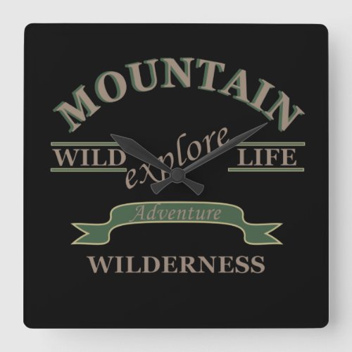 outdoor hiking adventure lover square wall clock