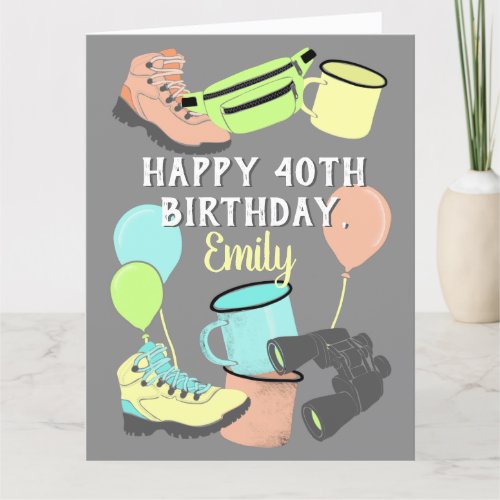 Outdoor Hiking and Camping Gear Personalized Card