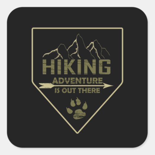 outdoor hiking logo square sticker