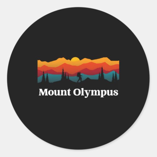 Outdoor Hiking Nature Mount Olympus National Park  Classic Round Sticker