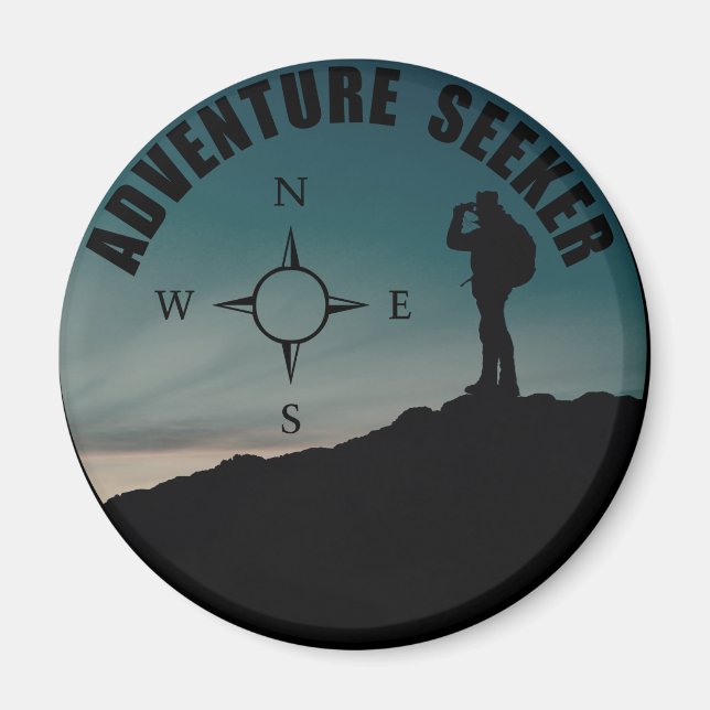 Outdoor hiking seeker for hikers magnet (Front)
