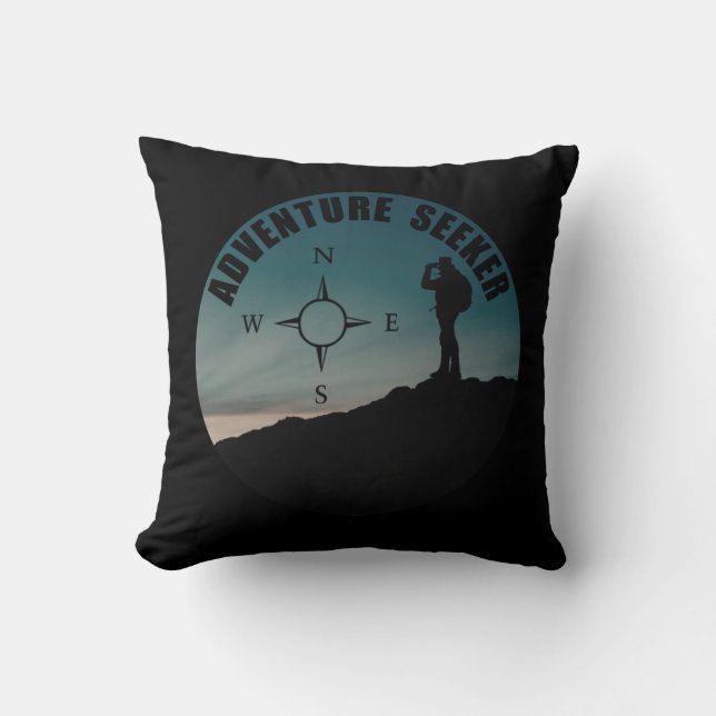 Outdoor hiking seeker for hikers throw pillow (Front)