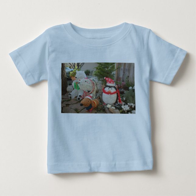 outdoor holiday toys penguin,polar bear and reinde baby T-Shirt (Front)