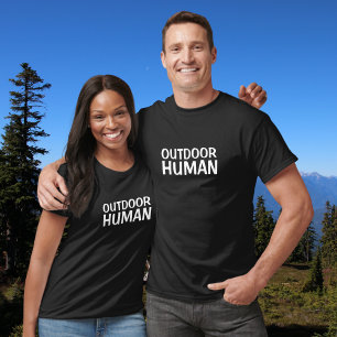 Outdoor Human Funny White Typography T-Shirt
