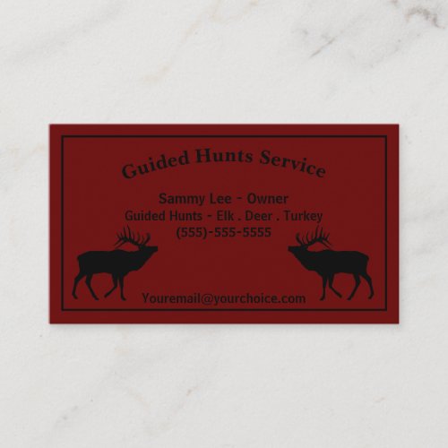 Outdoor Hunting Guide Service Professional Busines Business Card