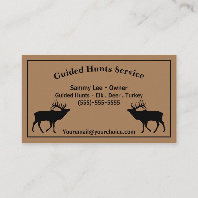 Outdoor Hunting Guide Service Professional Busines Business Card (Front)