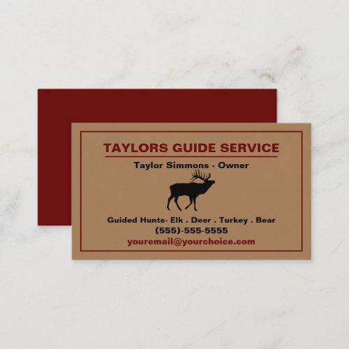 Outdoor Hunting Guide service Professional Business Card