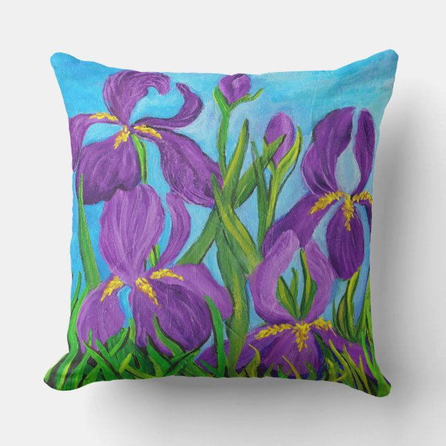 Outdoor Iris Throw Pillow (Front)