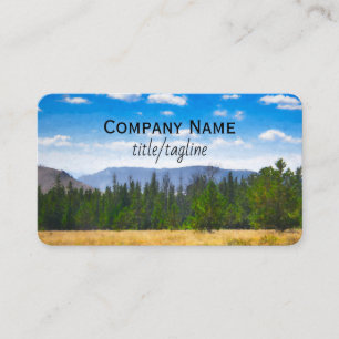 outdoor landscape art nature mountains and pines  business card