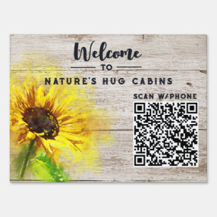 *~* Outdoor Lawn QR  Welcome Sign AP49 Cabin