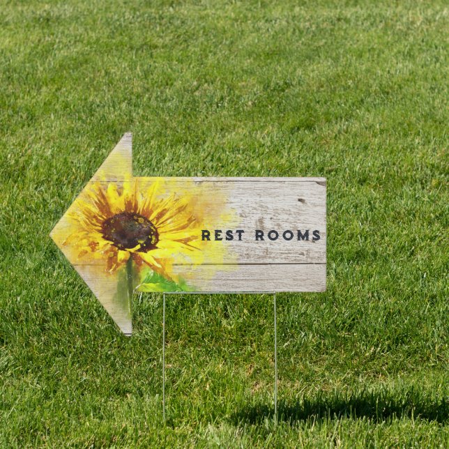 *~* Outdoor Lawn Rest Room Sign AP49 Cabin (Insitu)