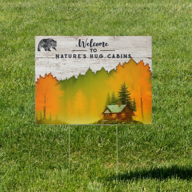 *~* Outdoor Lawn Sign Fall Colors Welcome  AP49  (Insitu)