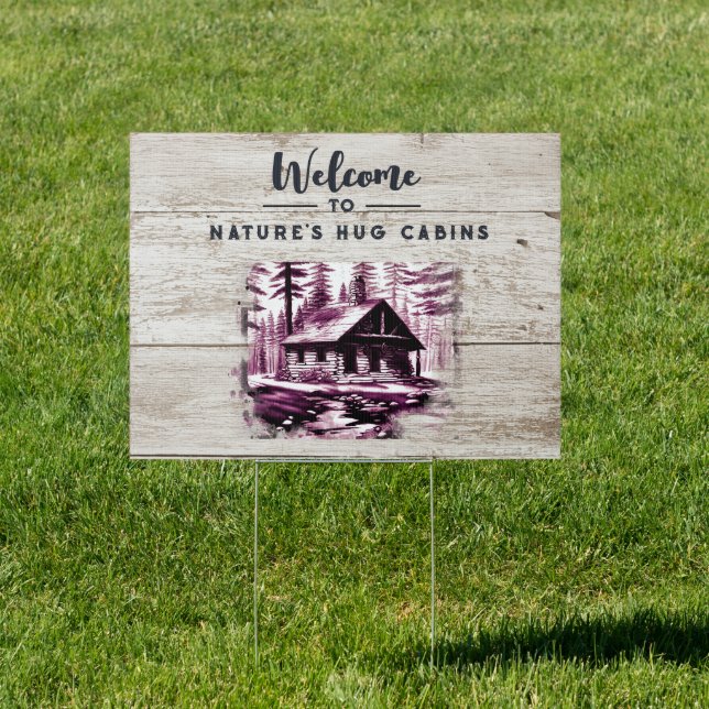 *~* Outdoor Lawn  Welcome Sign AP49 Cabin (Insitu)