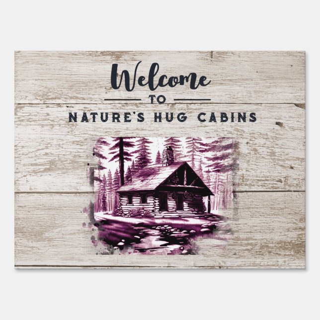 *~* Outdoor Lawn  Welcome Sign AP49 Cabin (Front)