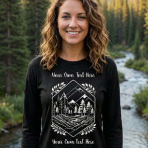 Outdoor Line Art Mountain Adventure Your Text Tri-Blend Shirt