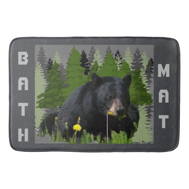 Outdoor Mama Bear Dandelion Bath Mat (Front)