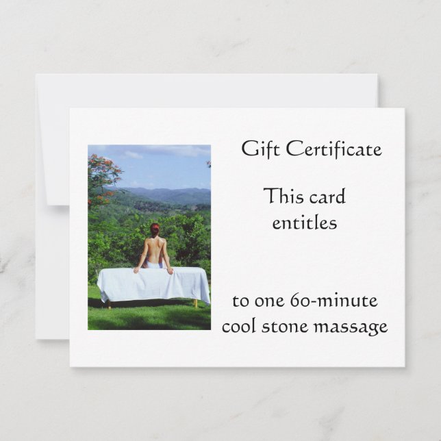 Outdoor Massage Gift Certificate (Front)