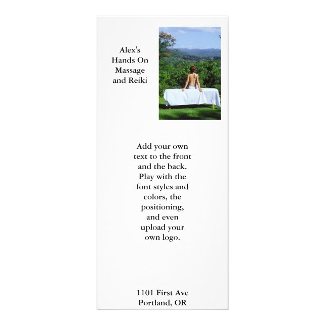 Outdoor massage rack card (Front)