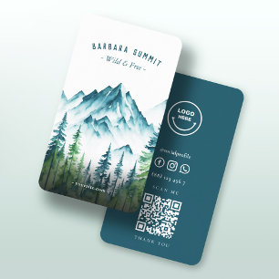 Outdoor Mountain Pine Forest Adventure Guide Business Card