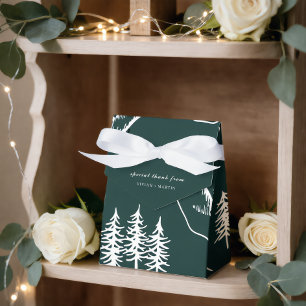 Outdoor Mountain Pine Tree Wedding Favor Boxes