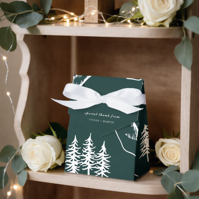 Outdoor Mountain Pine Tree Wedding Favor Boxes (Creator Uploaded)