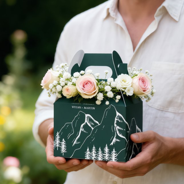 Outdoor Mountain Pine Tree Wedding Favor Boxes (Creator Uploaded)